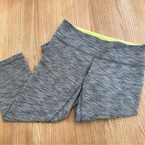 Gray and Yellow Lululemon Crop Leggings Size 8